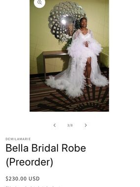 White Feathered Bridal Robe- LIKE NEW!